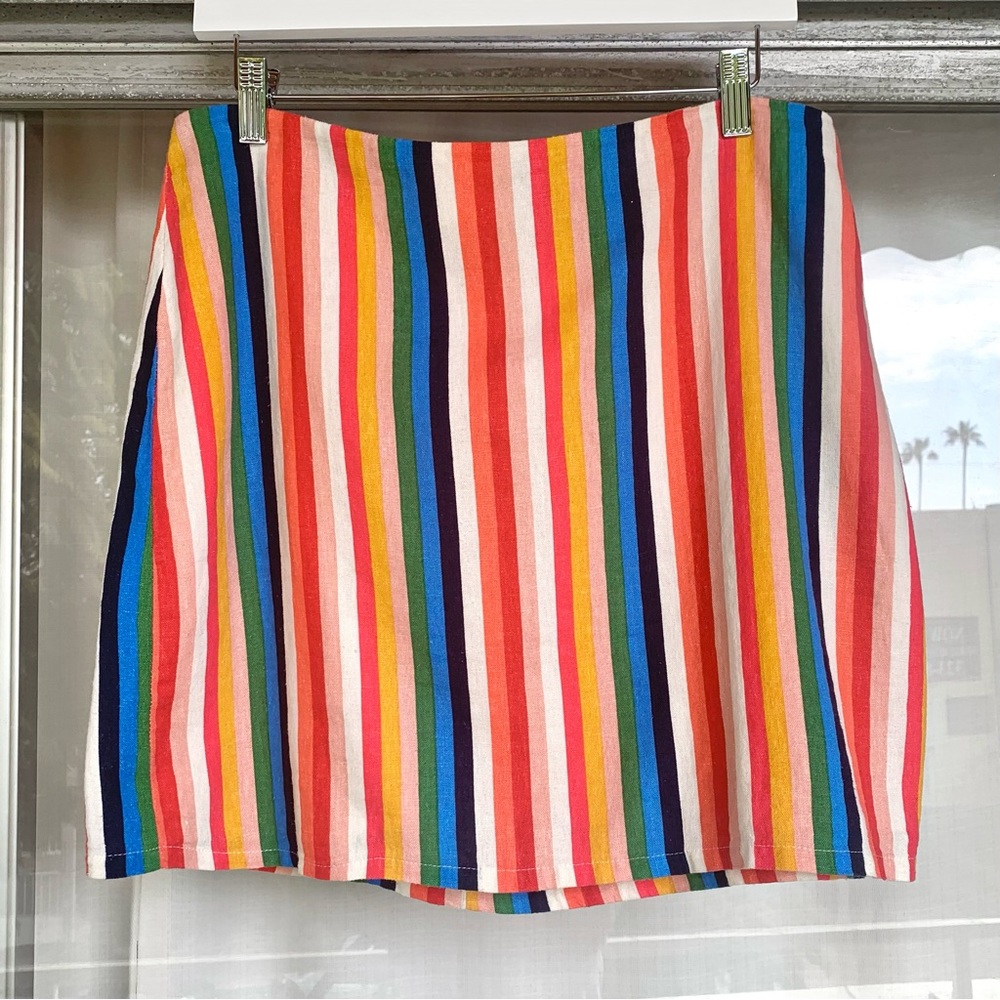 ❗️SALE❗️ Aqua Striped Linen Skirt